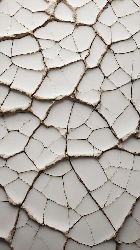 A sharp, high-resolution shot of crackled ceramic glaze with a delicate, fractured design. photo