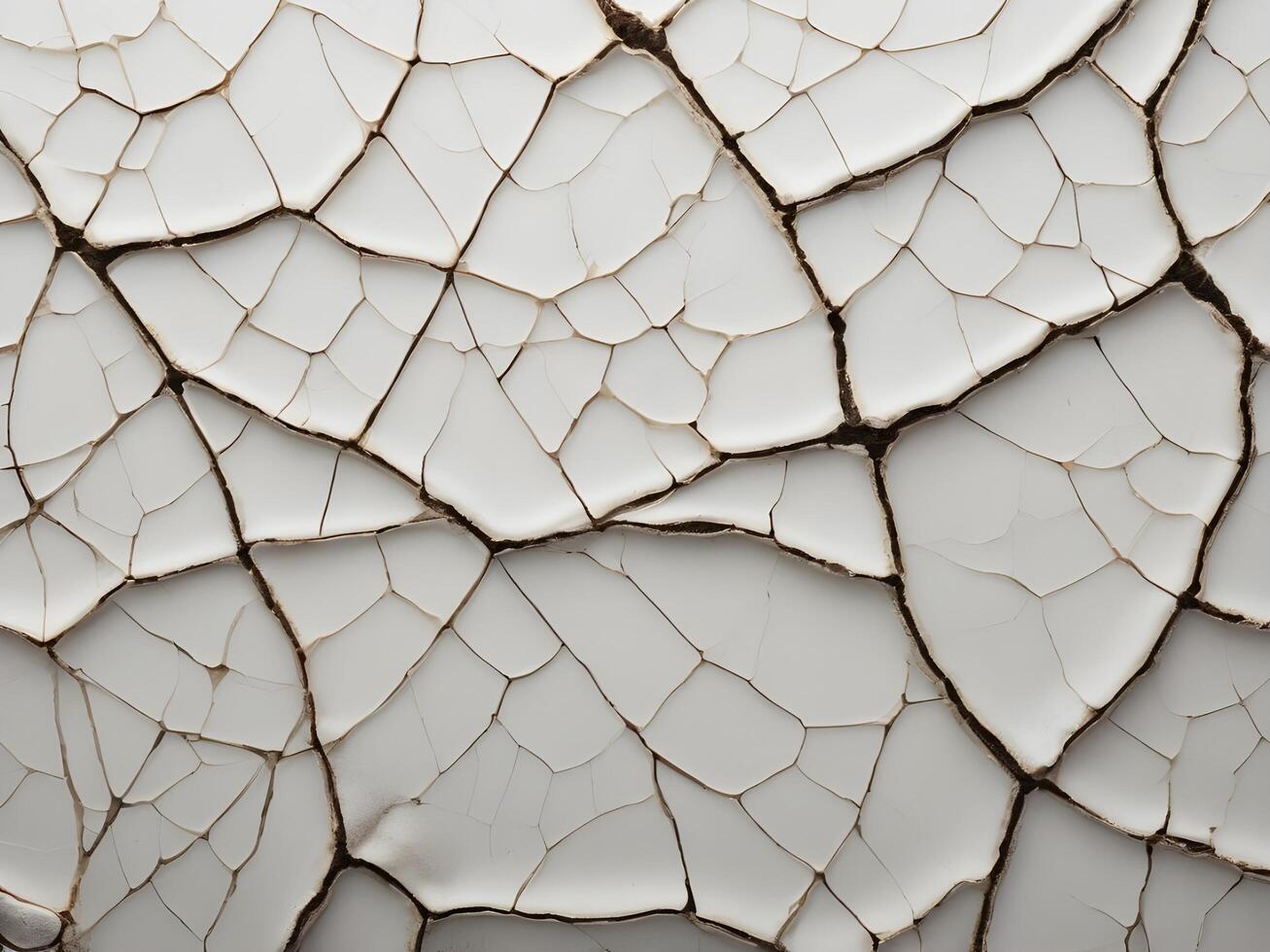 A macro photograph of antique glazed pottery, highlighting its natural crackled pattern. photo