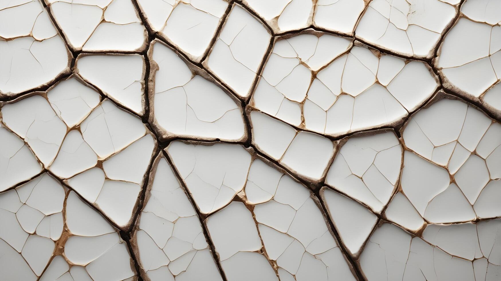 A sharp macro view of vintage ceramic glaze with finely detailed fracture lines. photo