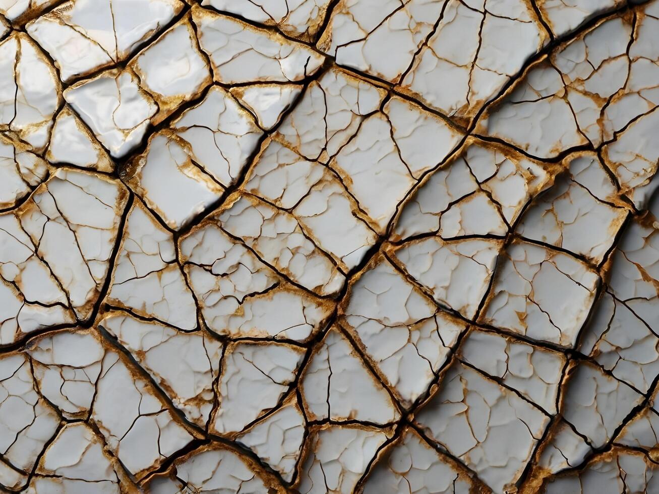 A detailed capture of a ceramic surface, revealing its network of tiny fractures. photo