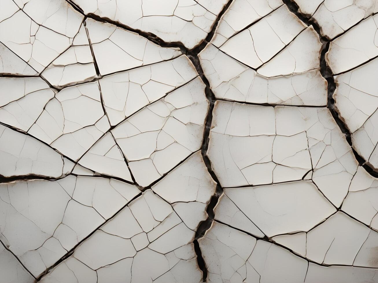 A high-resolution macro shot of aged ceramic glaze with fine, delicate cracks. photo