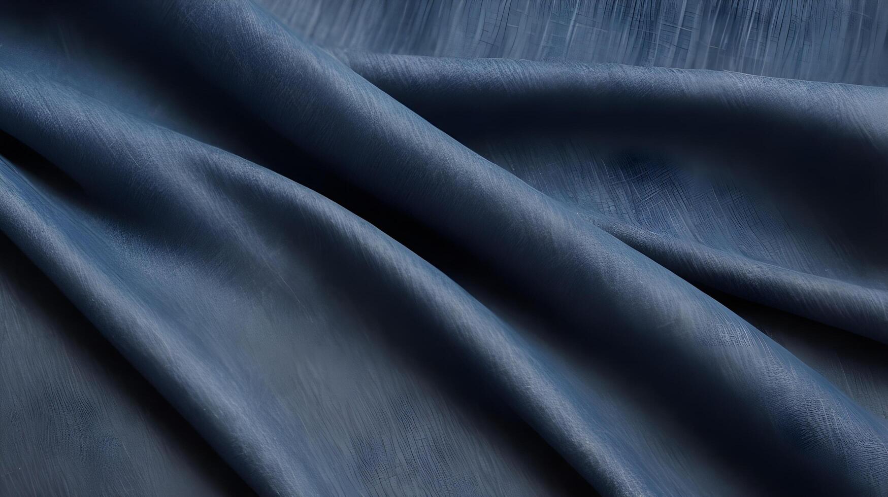 A macro image of well-worn denim fabric, revealing its tightly woven texture. photo