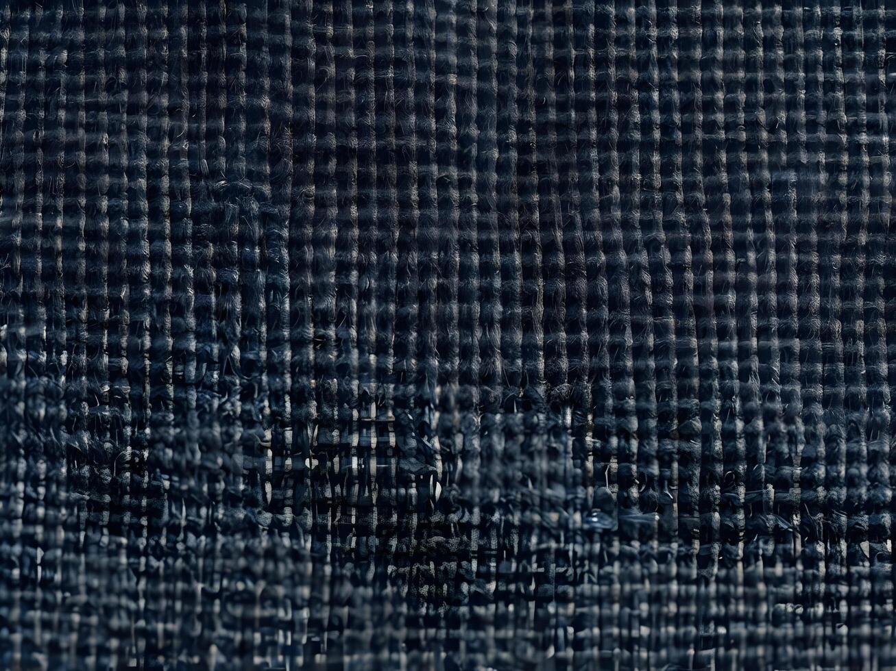 A high-resolution close-up of classic denim, highlighting its tight weave and rugged fibers. photo