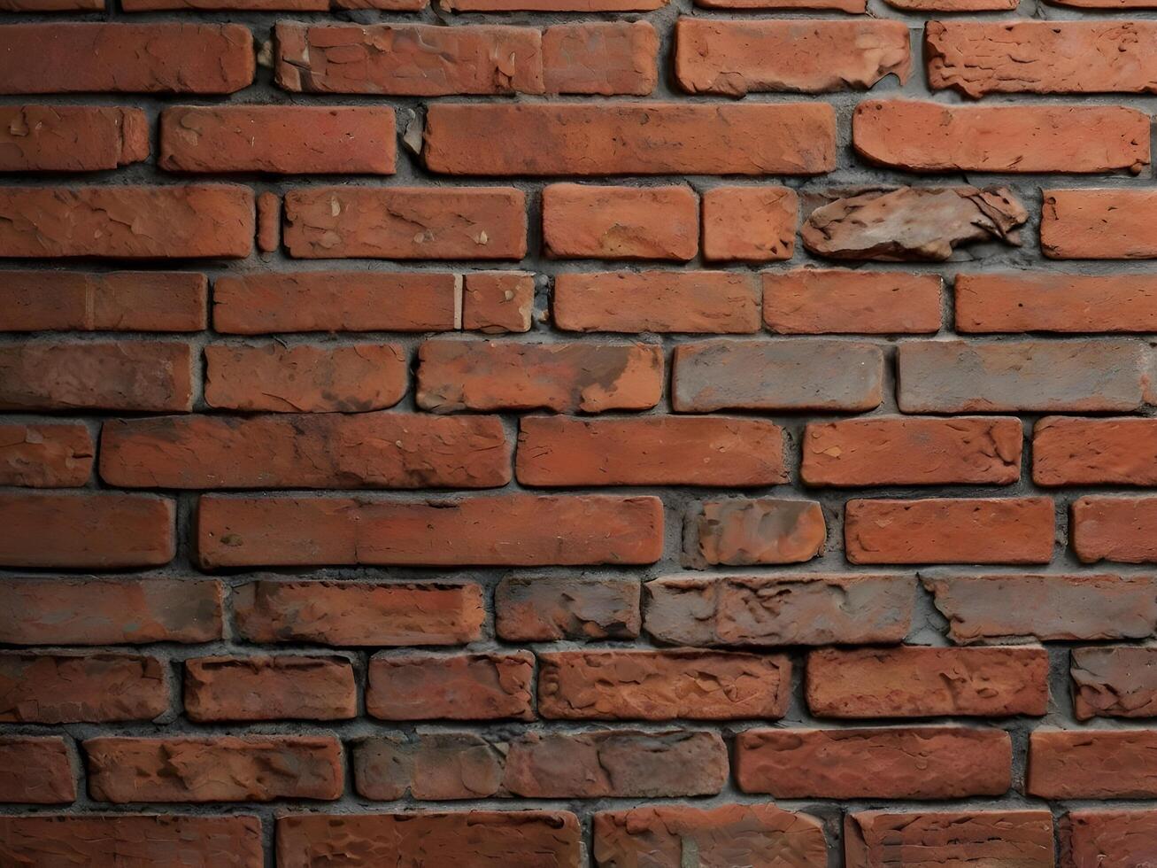A high-quality close-up of an old masonry wall, highlighting its uneven and weathered look. photo