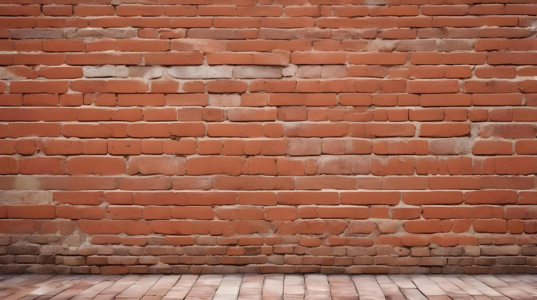 A sharp macro image of an old brickwork facade, displaying its rough and decayed appearance. photo