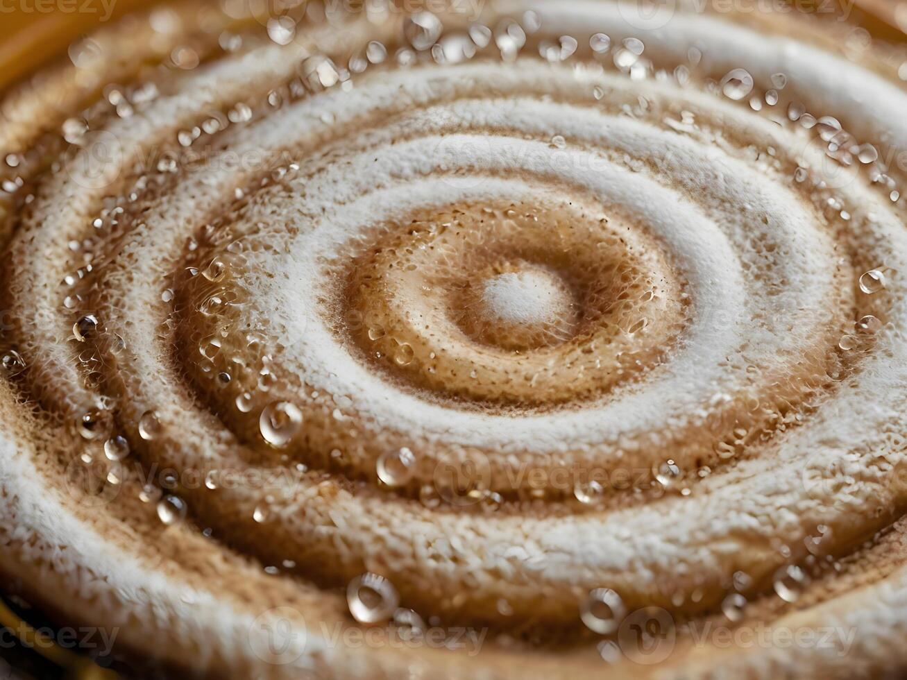A macro photograph of espresso foam, with delicate bubbles and a smooth crema layer. photo