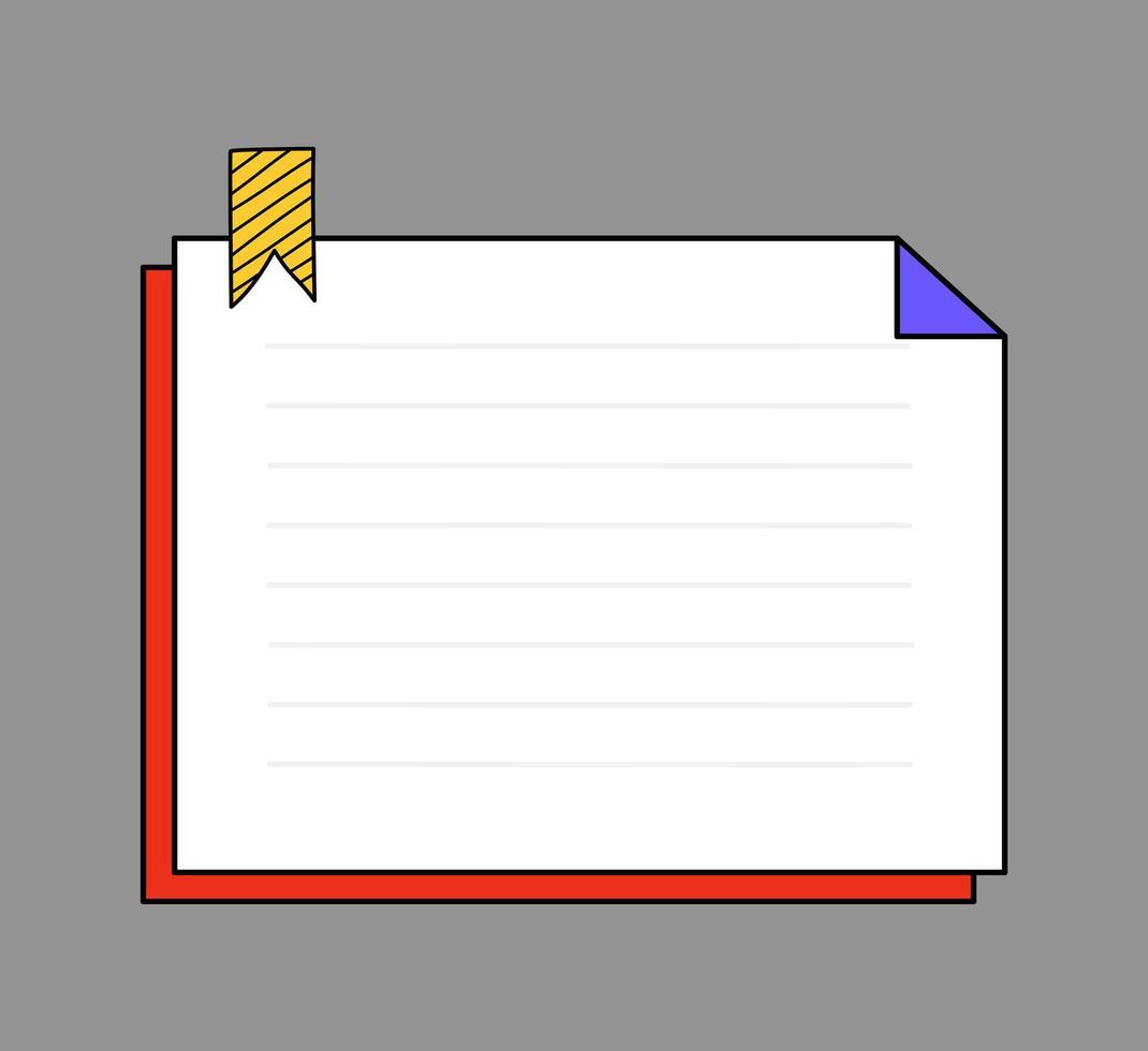 White Notepad Page with Colorful Accents vector