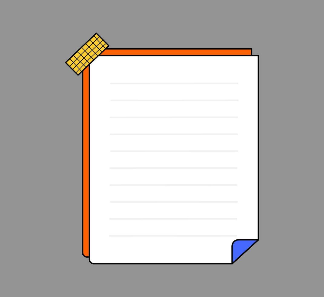 Paper Sheet with Adhesive Tape Illustration vector