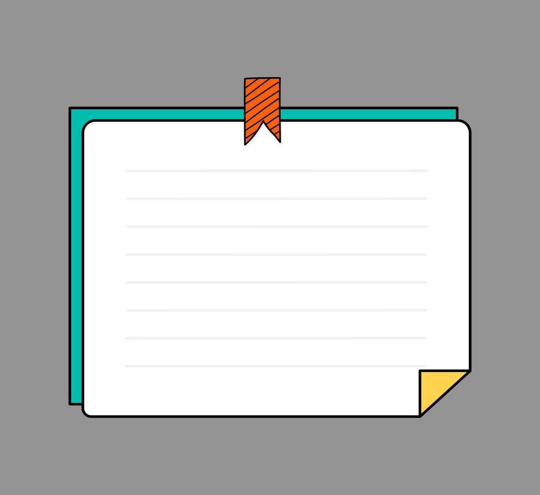 Memo Pad with Washi Tape Clip vector
