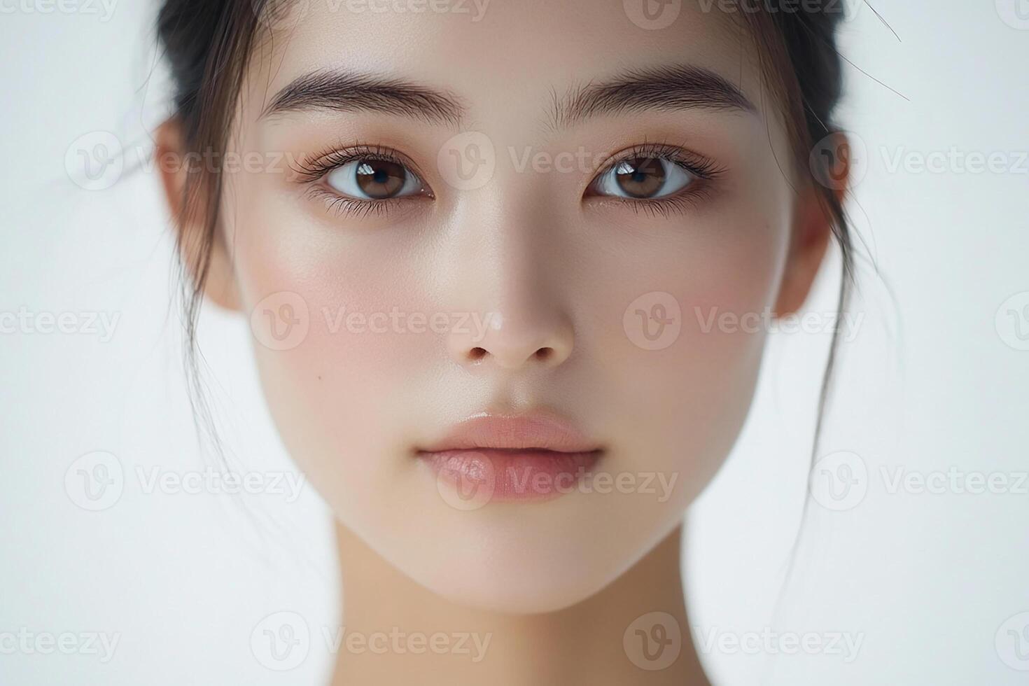 A close up of a woman with a beautiful face photo