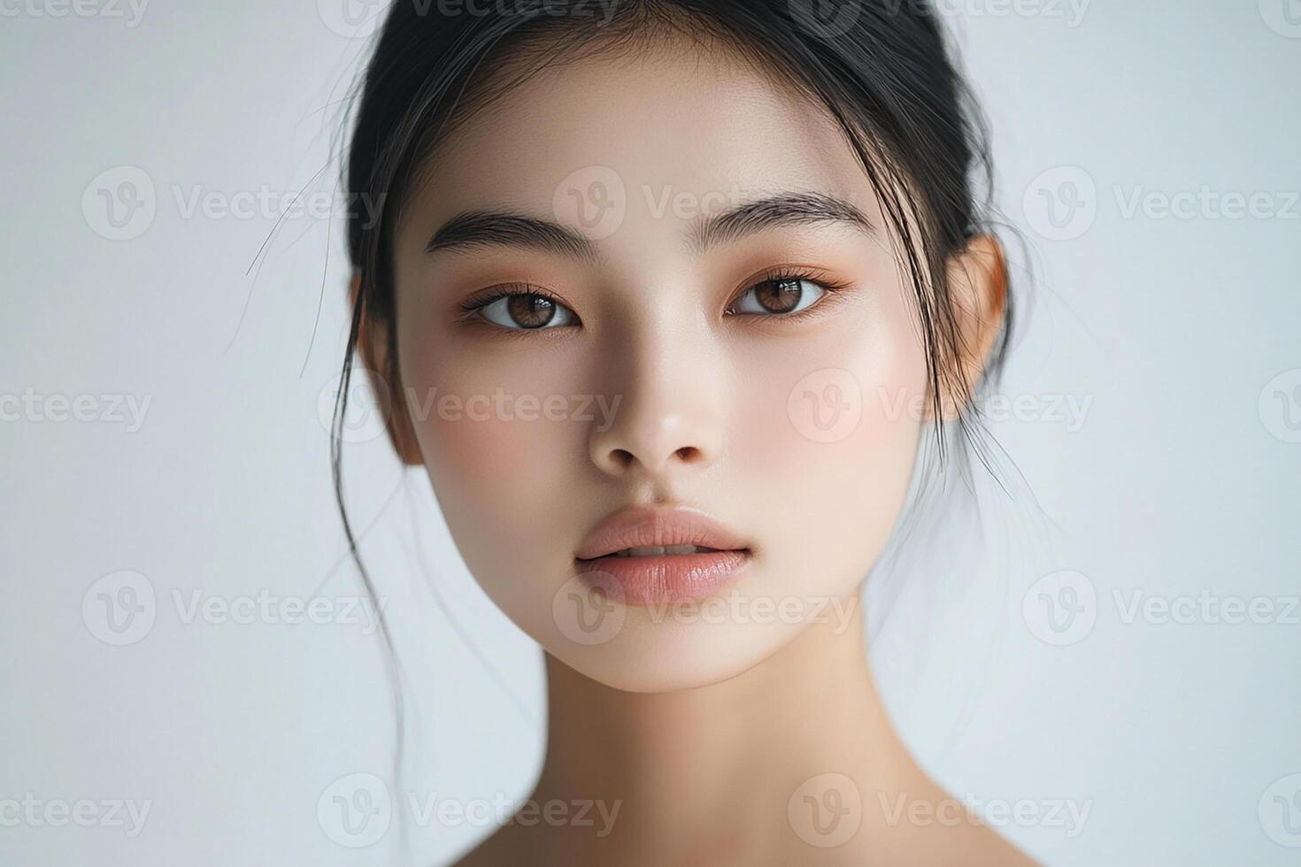 An asian woman with a white background photo