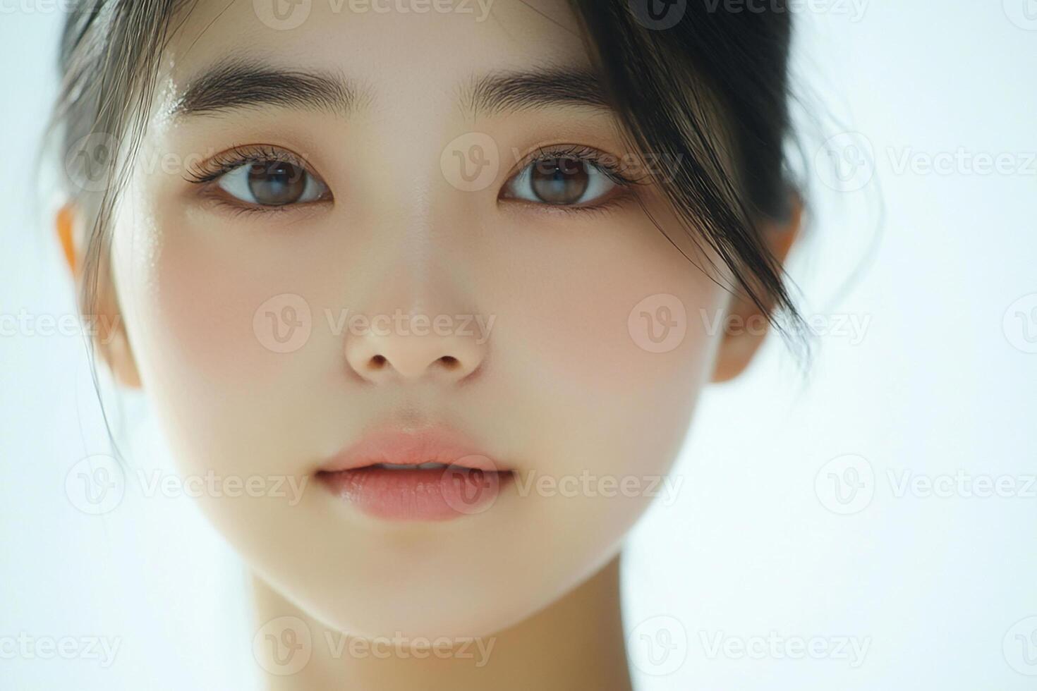 A close up of a woman with dark hair photo