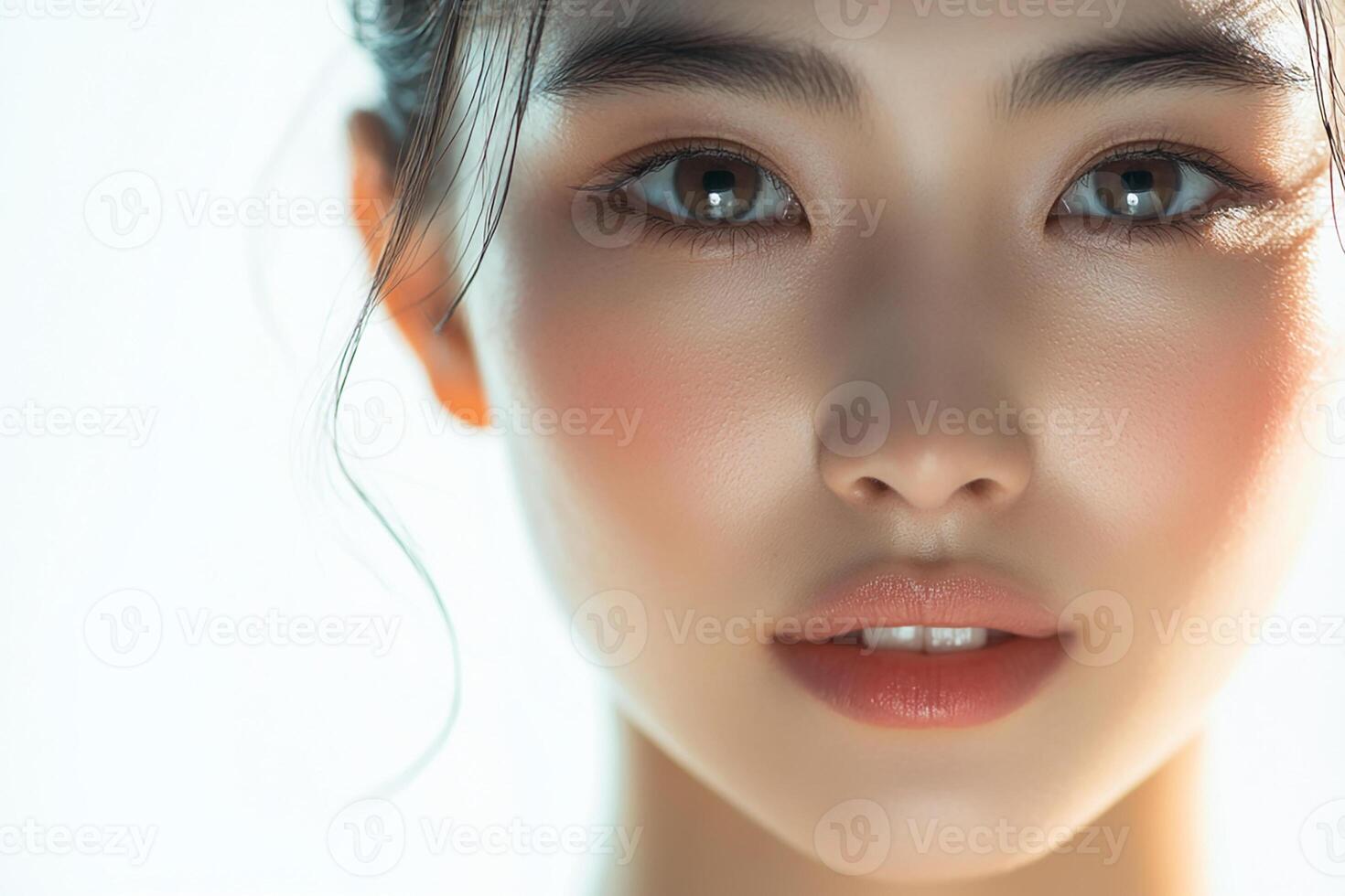 A close up of a woman with a beautiful face photo