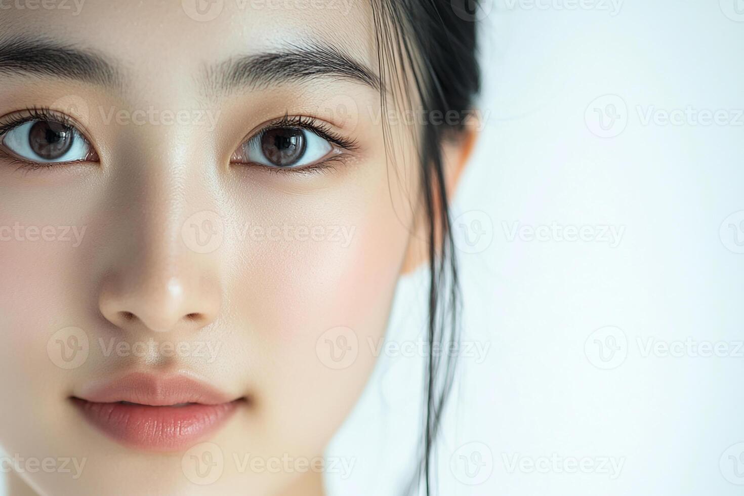A close up of a woman with a beautiful face photo