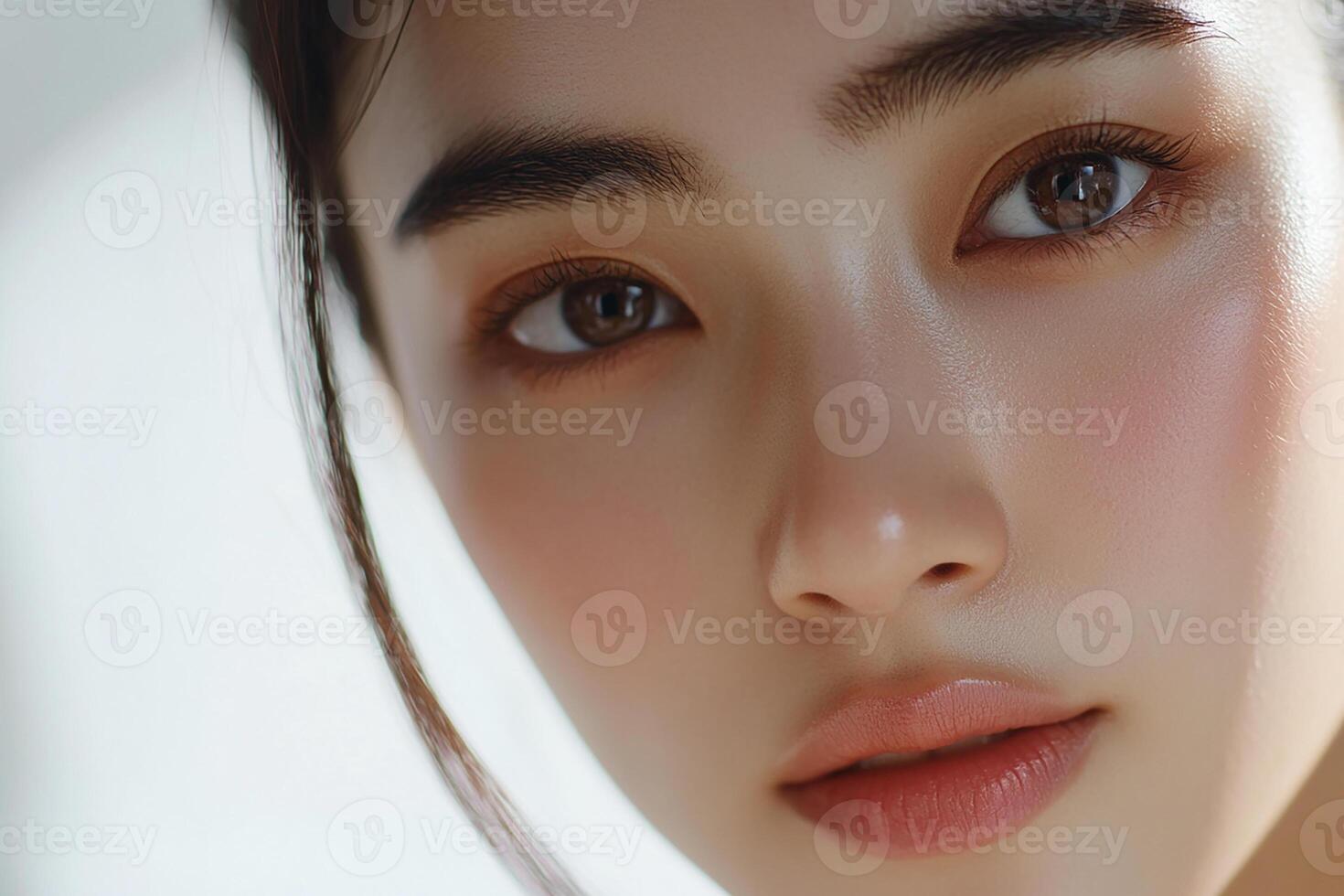 A close up of a woman with a beautiful face photo