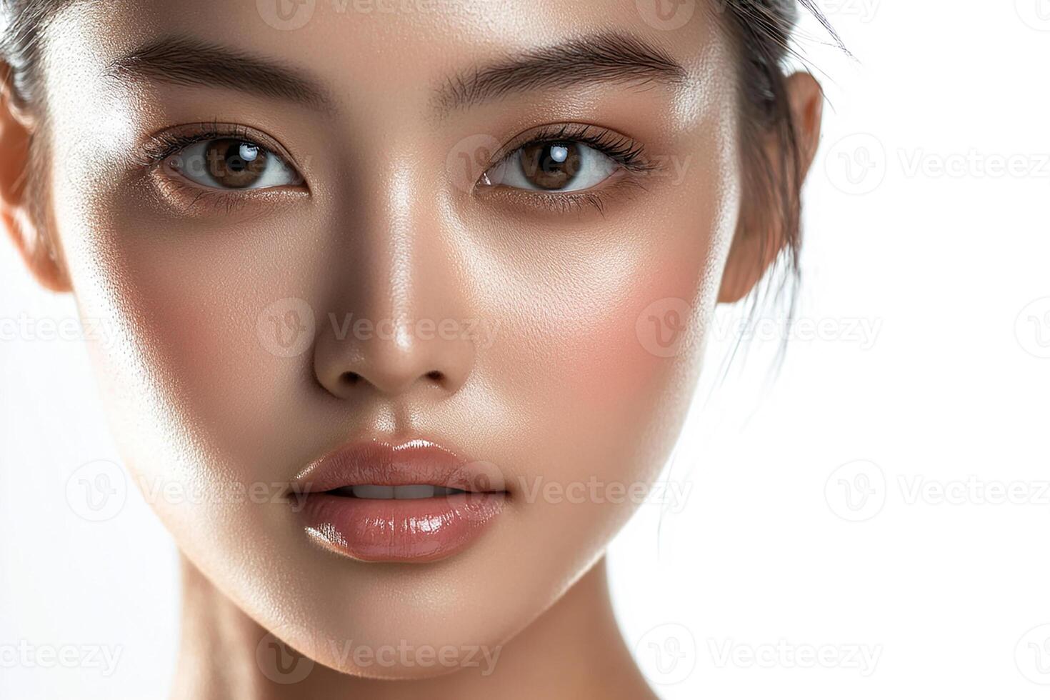 A woman with a beautiful face and makeup photo