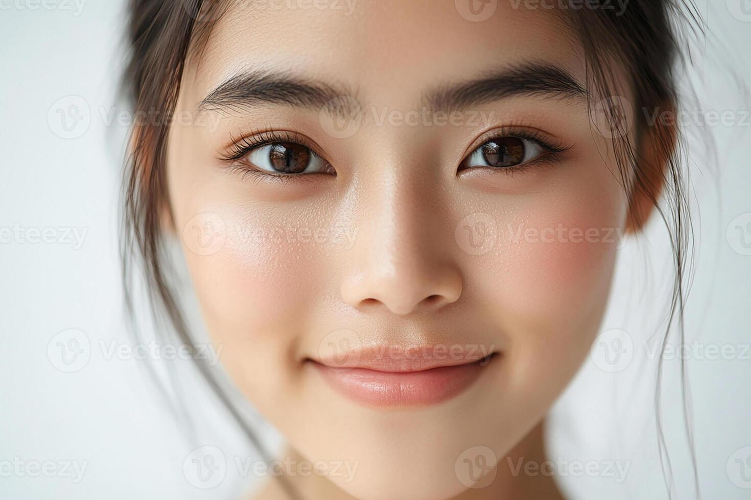 A woman with a beautiful face and a light complexion photo