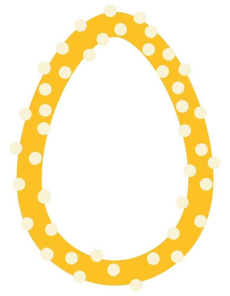 Funny frame in the shape of an egg with imitation pearls in the Easter theme vector