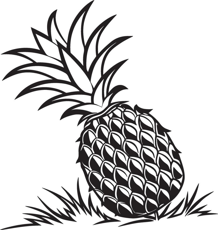 Minimalist Pineapple Silhouette vector