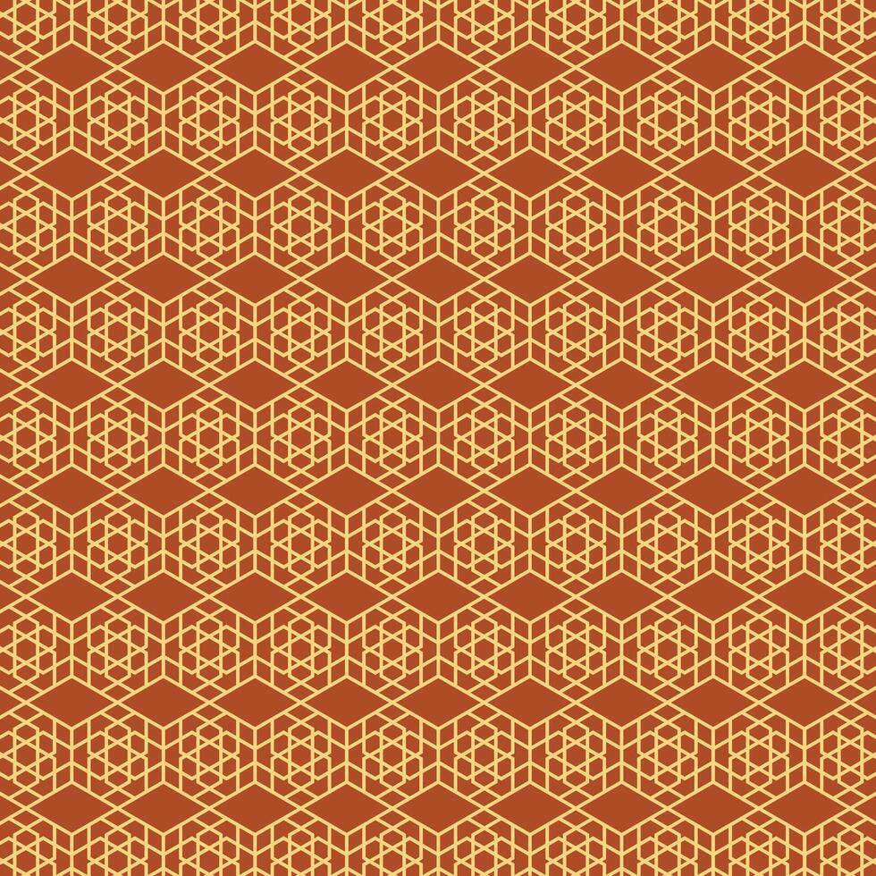 pattern abstract hexagon. Brown square gradient light line pattern background vector