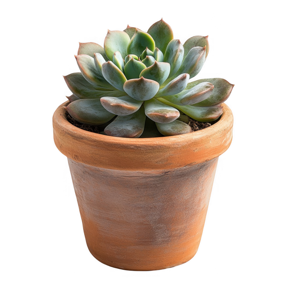 A small succulent plant in a clay pot png