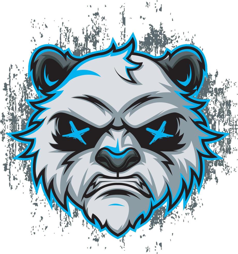 Angry Panda Mascot Logo vector