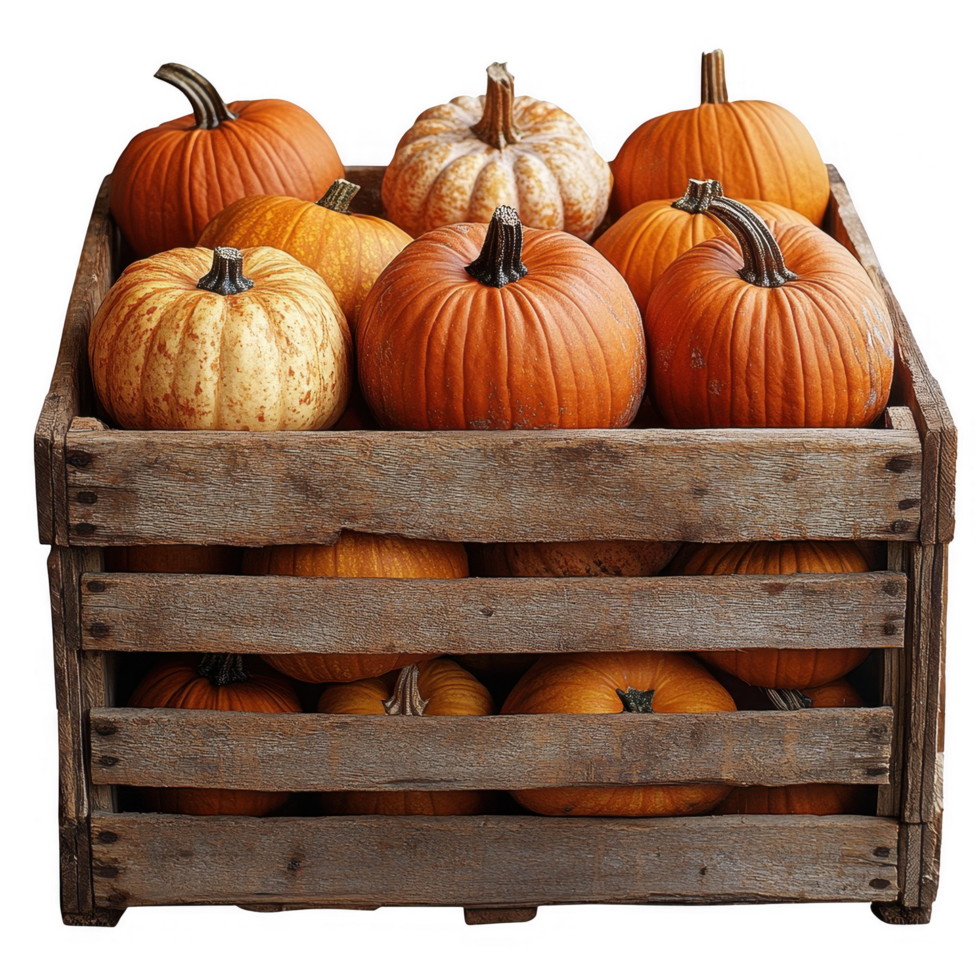 A crate full of pumpkins png