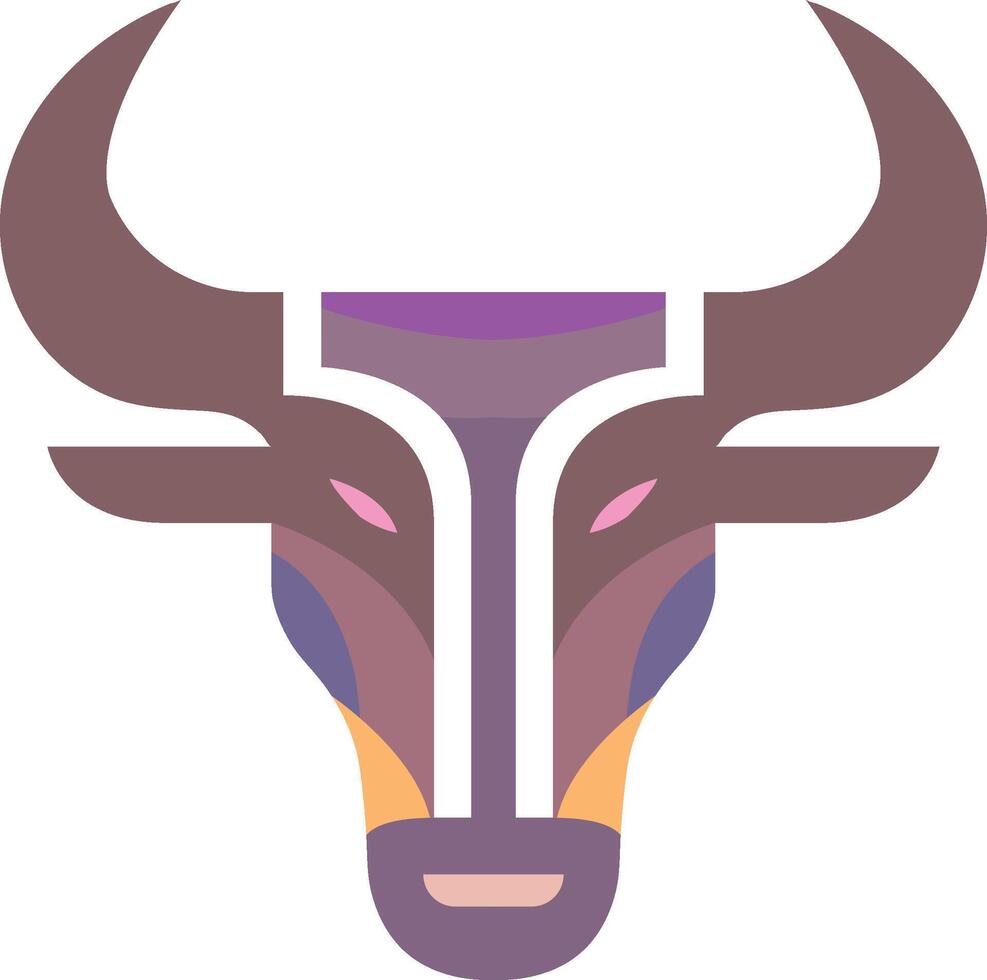 Bold Bull Head Design with Sharp Horns vector
