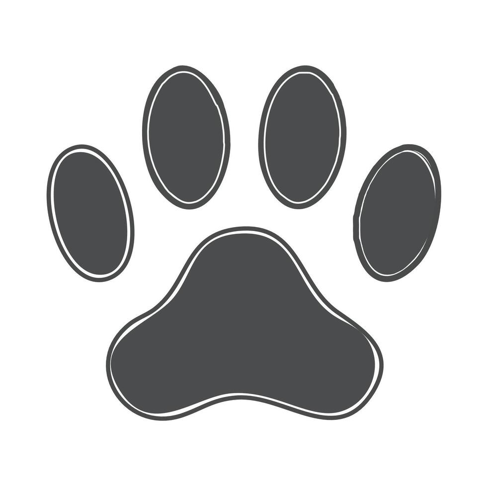 Dog paw print icon, illustration. Flat design style. vector
