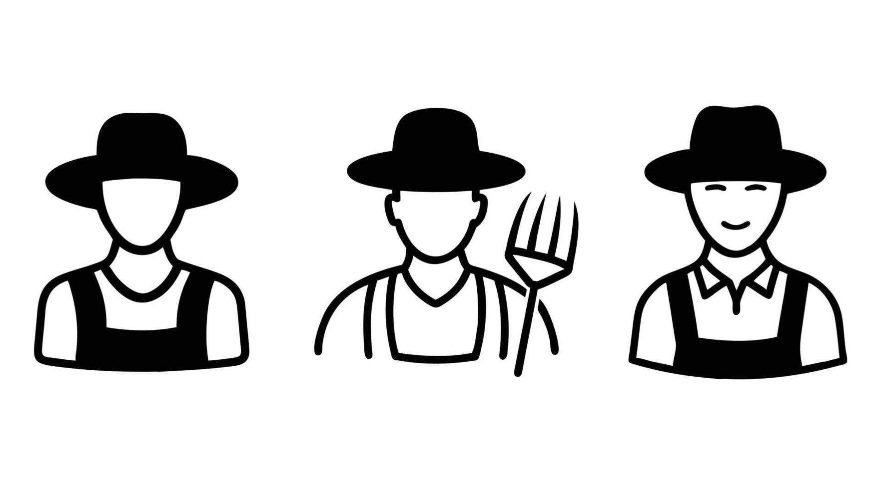 Farmer icon set vector