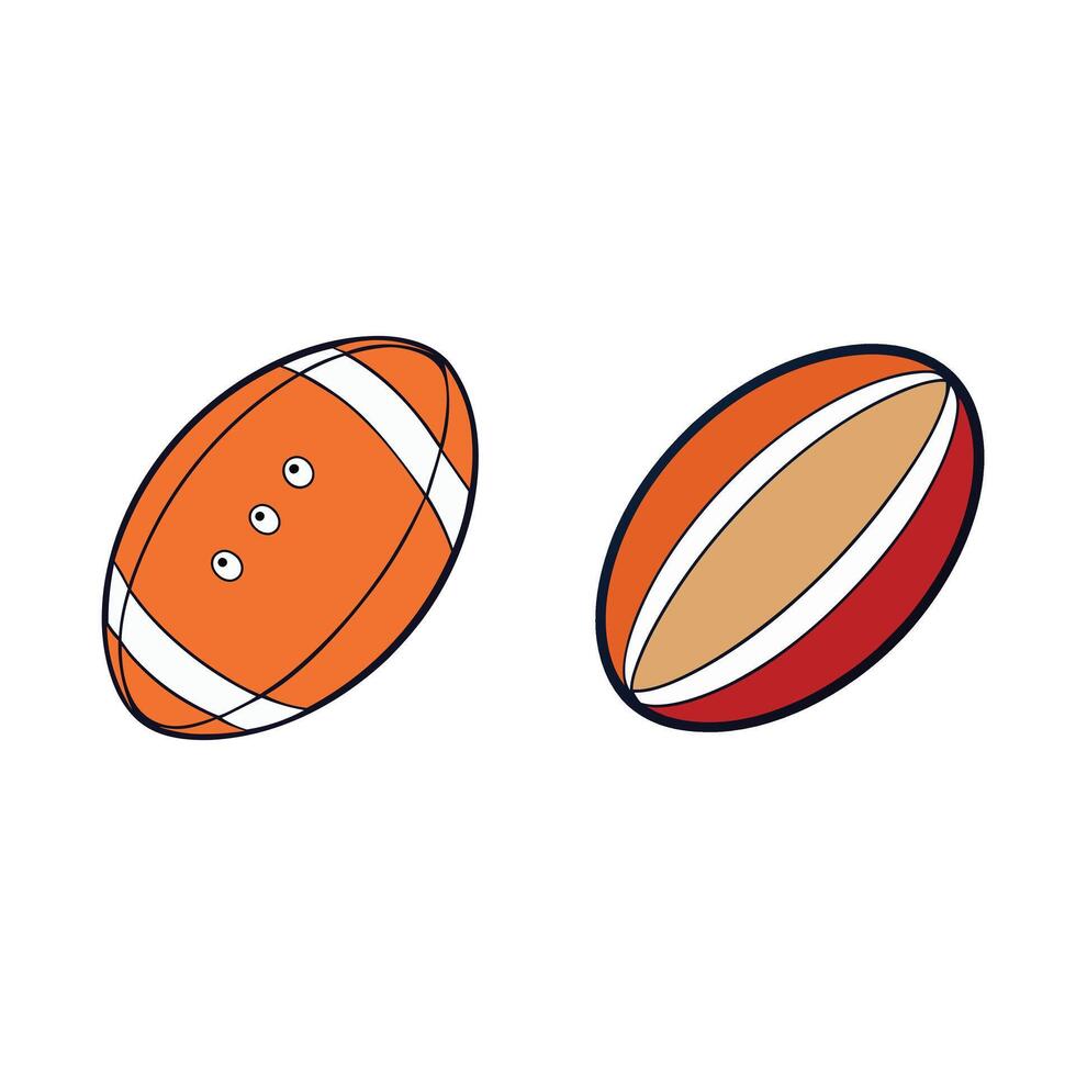 American football ball, Rugby Ball isolated vector