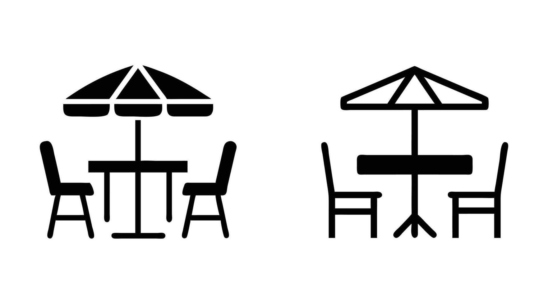 Outdoor dining icon set vector