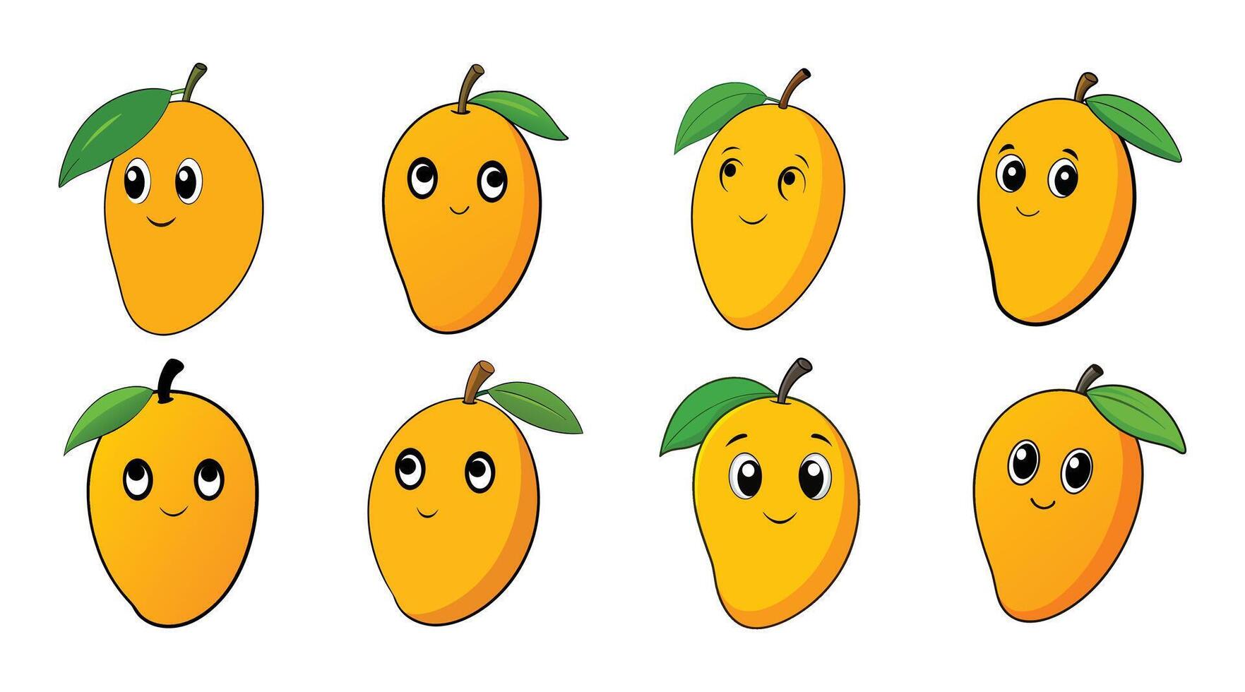 Mango illustration set vector