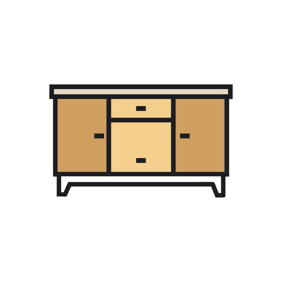 Sideboard illustration icon vector