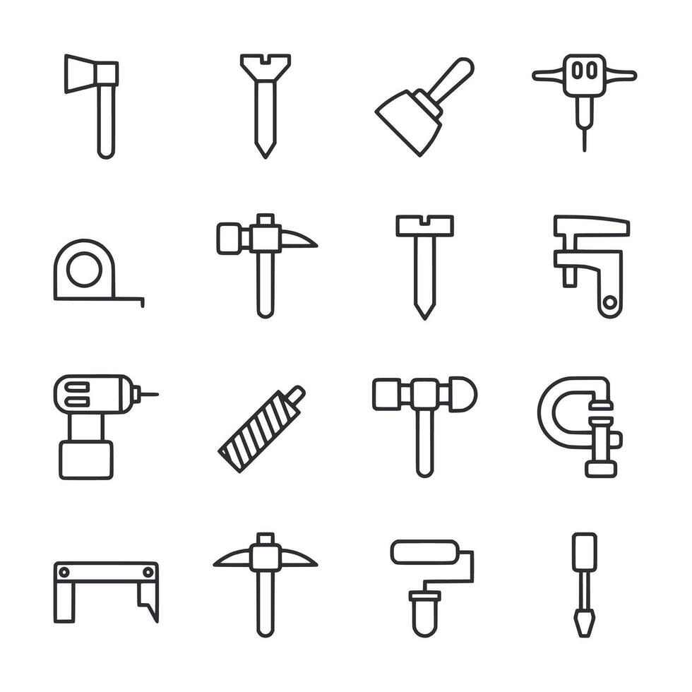 A set of tools including a hammer, screwdriver, and wrench vector