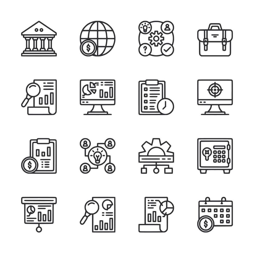 Collection of icons for business and finance vector