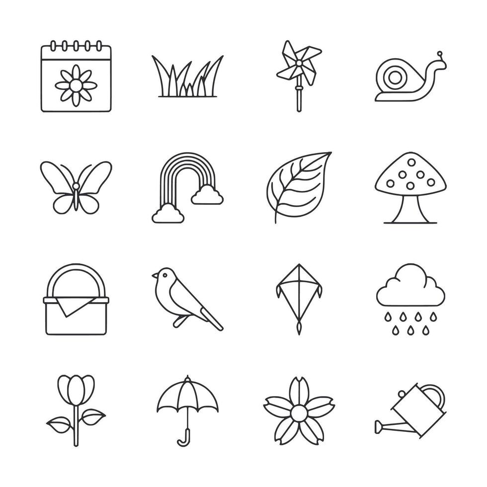 A set of 12 different icons for the seasons vector