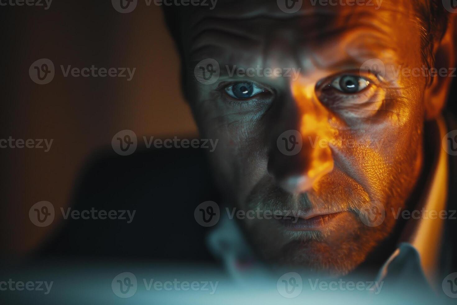 A man looking at a computer screen photo