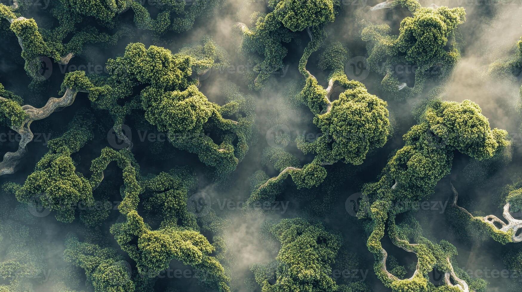 Aerial view of trees in the forest photo