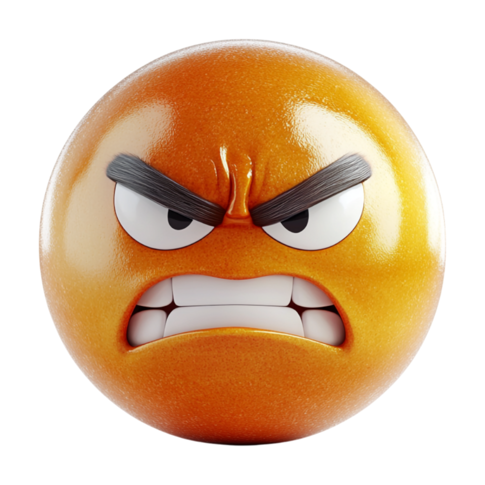 angry emoticon Dark Yellow png