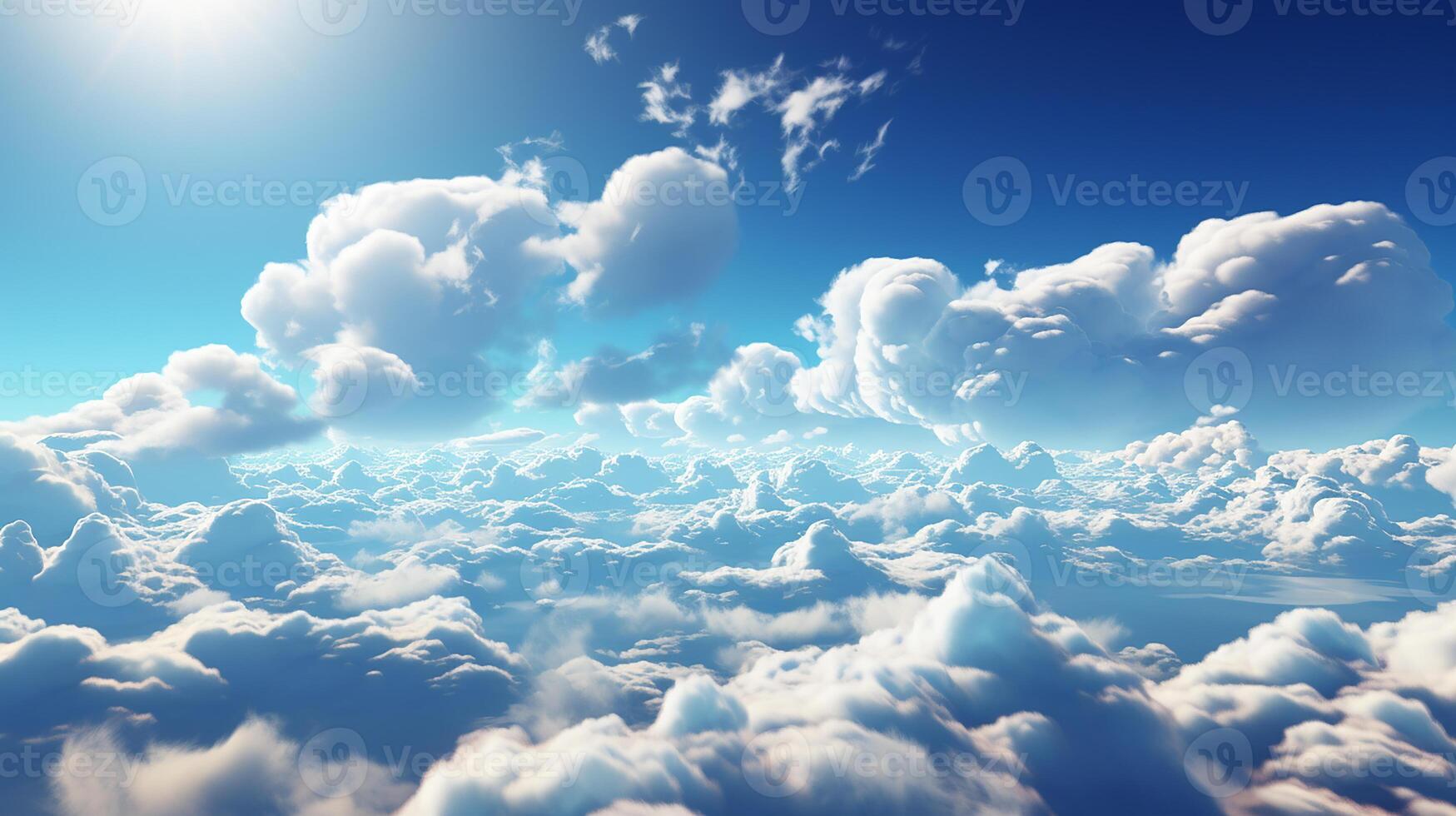Blue sky with clouds background image. photo