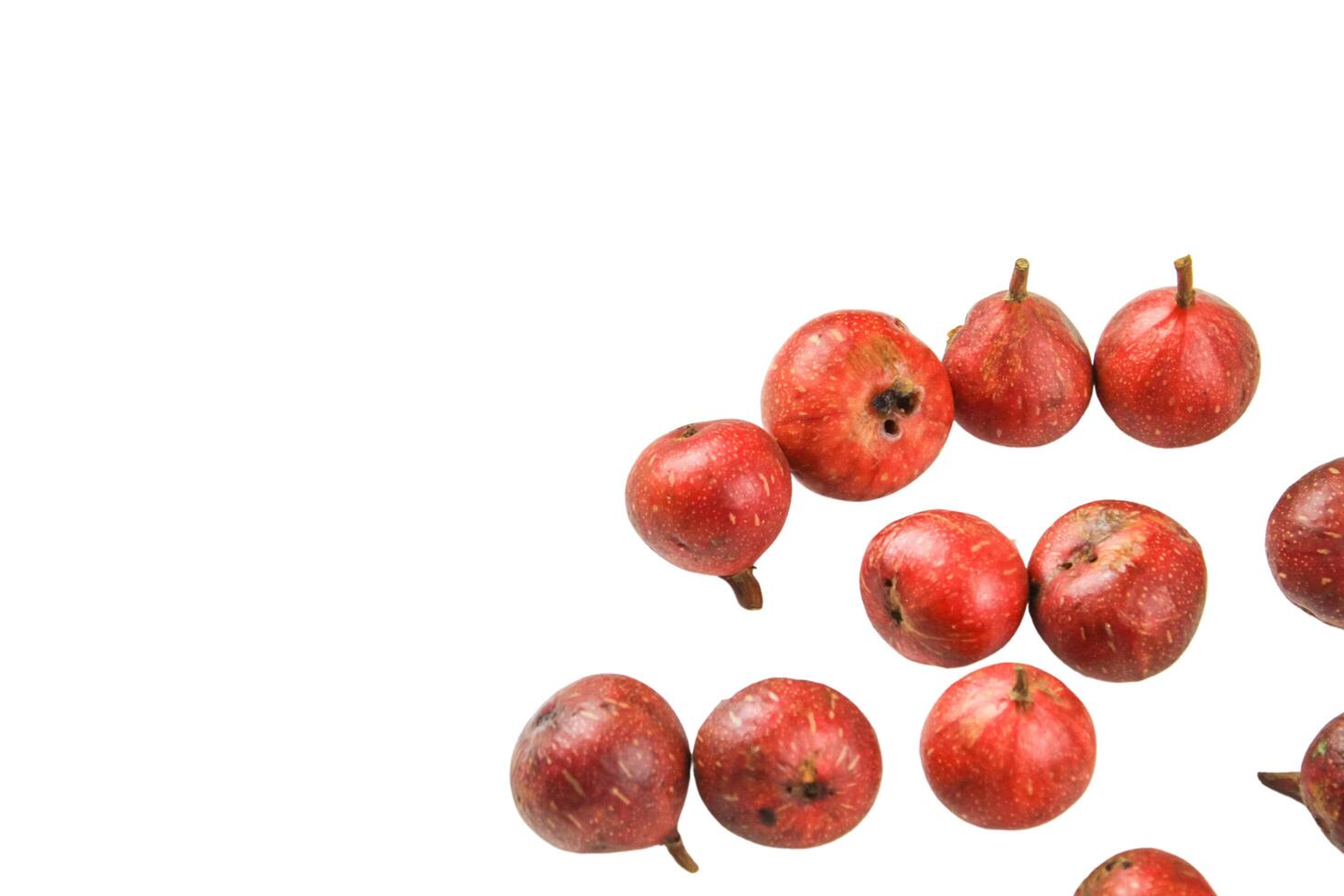 1. A group of dark red figs, some showing early signs of decay, cutout with clipping paths. photo