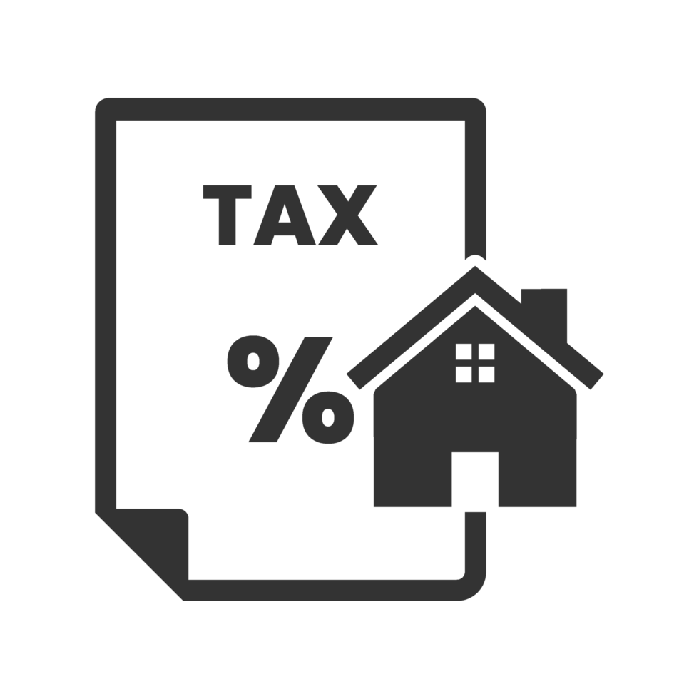 house tax documents icon in dark color and transparent background png