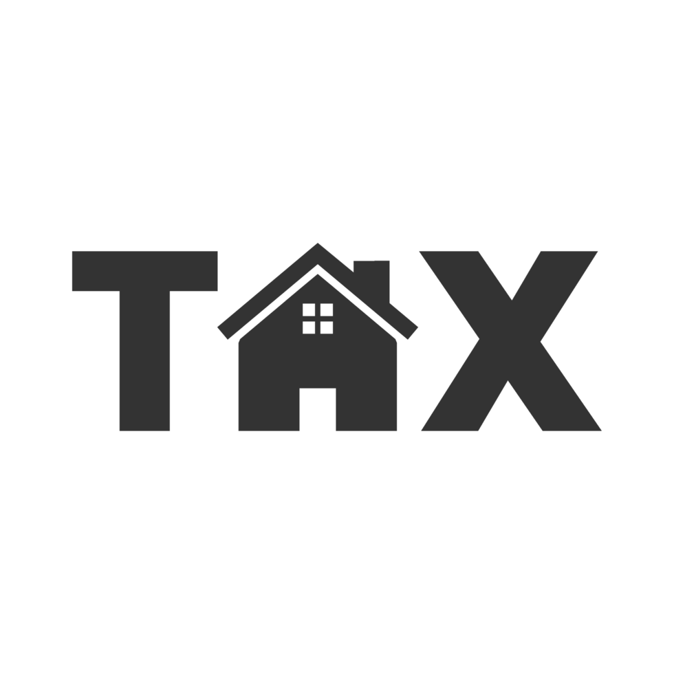 Tax logo with house and house icon png