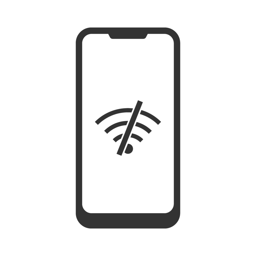 A black smartphone with a wifi symbol on it png
