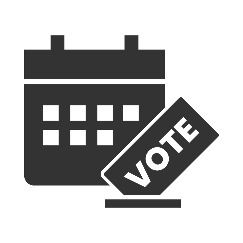 A black and white image of a voting ballot png