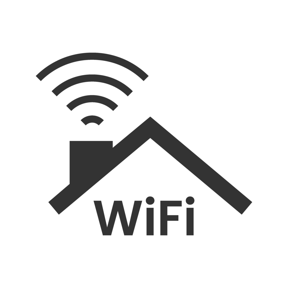 A wifi icon with a house and a wifi symbol png