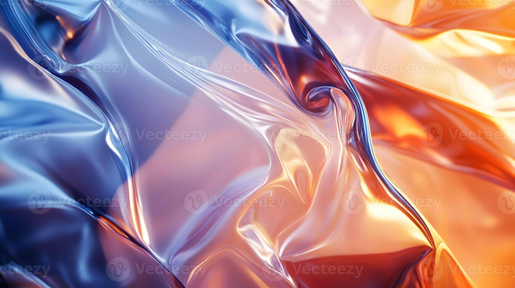 Iridescent fluid abstract with dynamic light and shadow capturing a modern artistic design photo