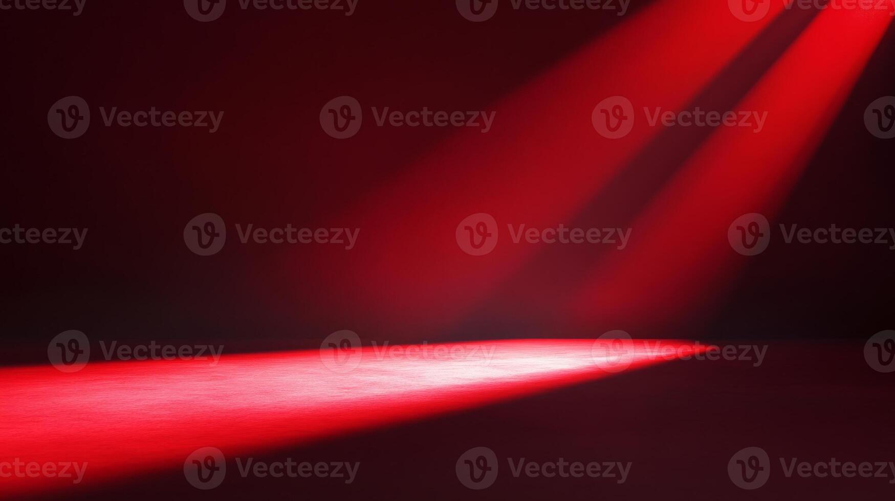 Intense crimson spotlights illuminate an elegant stage floor in a theatrical arrangement photo
