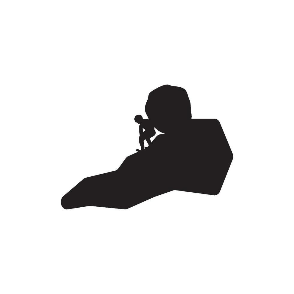 A silhouette of a person sitting on a rock vector